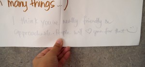 Ini komentar dari teman kelompok waktu icebreaking activity